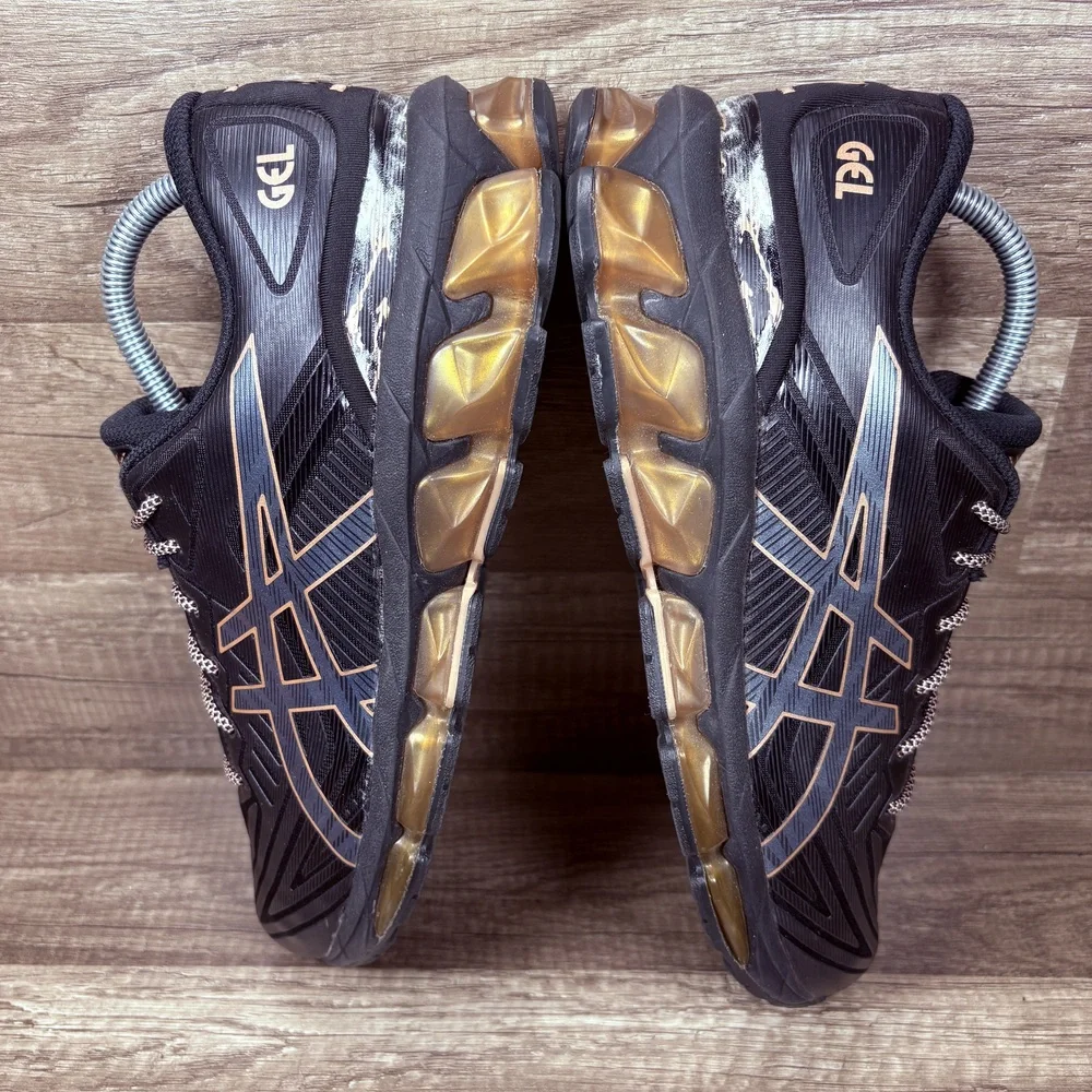 Asics Gel-Quantum 360 7 Black Gold Womens US Size 10.5 1202A339 Running Shoes